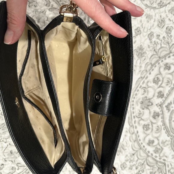 Kate Spade - Black Leather Shoulder / Crossbody Bag - has a little sparkle - Picture 7 of 11